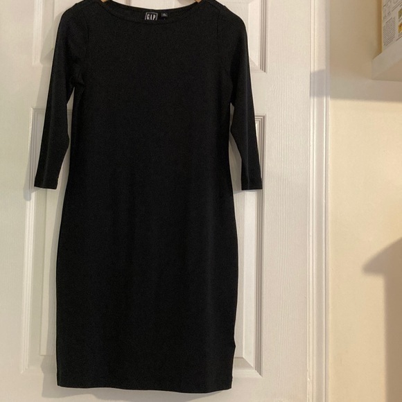 NWT GAP 3/4 Sleeve Black Mini Dress Small Petite - Picture 4 of 8